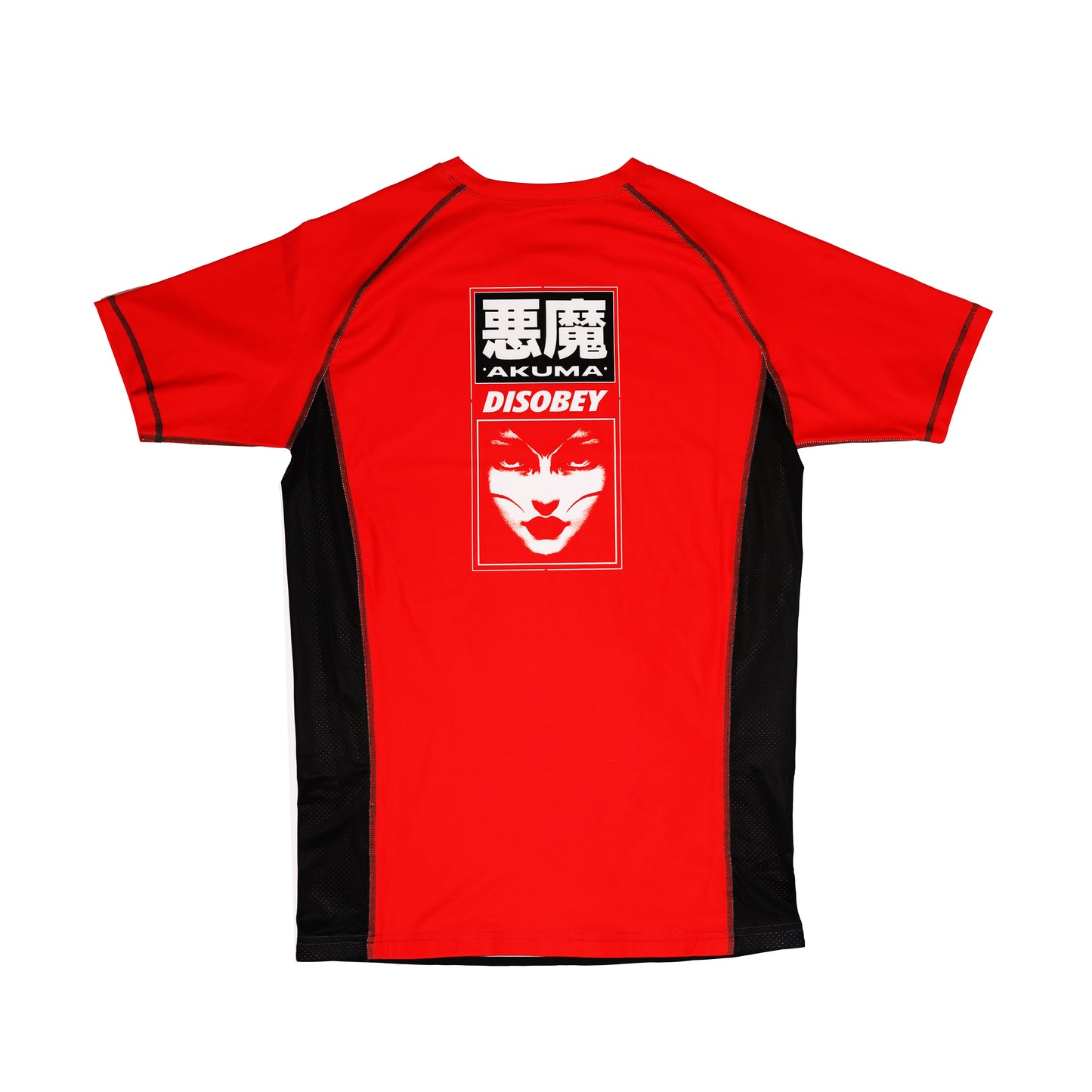 Disobey Collection - Short Sleeve Rash Guard - Red and Black