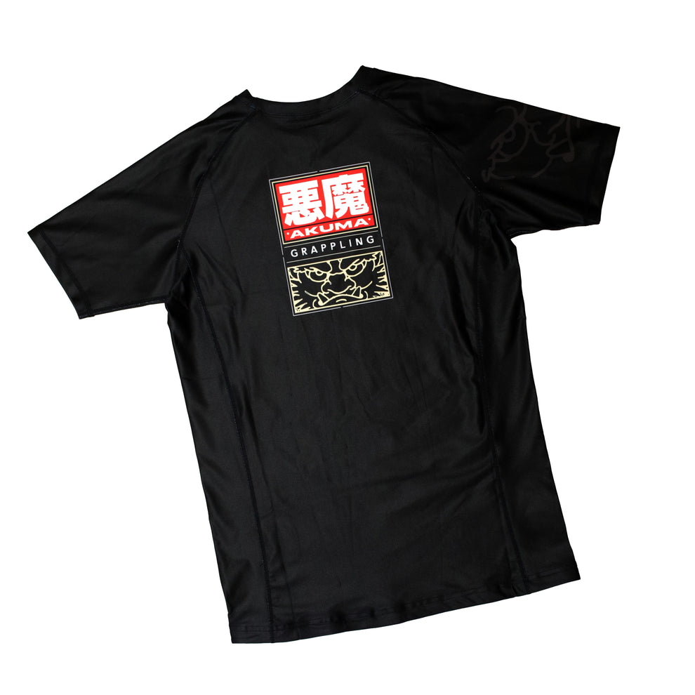 Oni Collection - Short Sleeve Rash Guard - Black – Akuma Fightwear