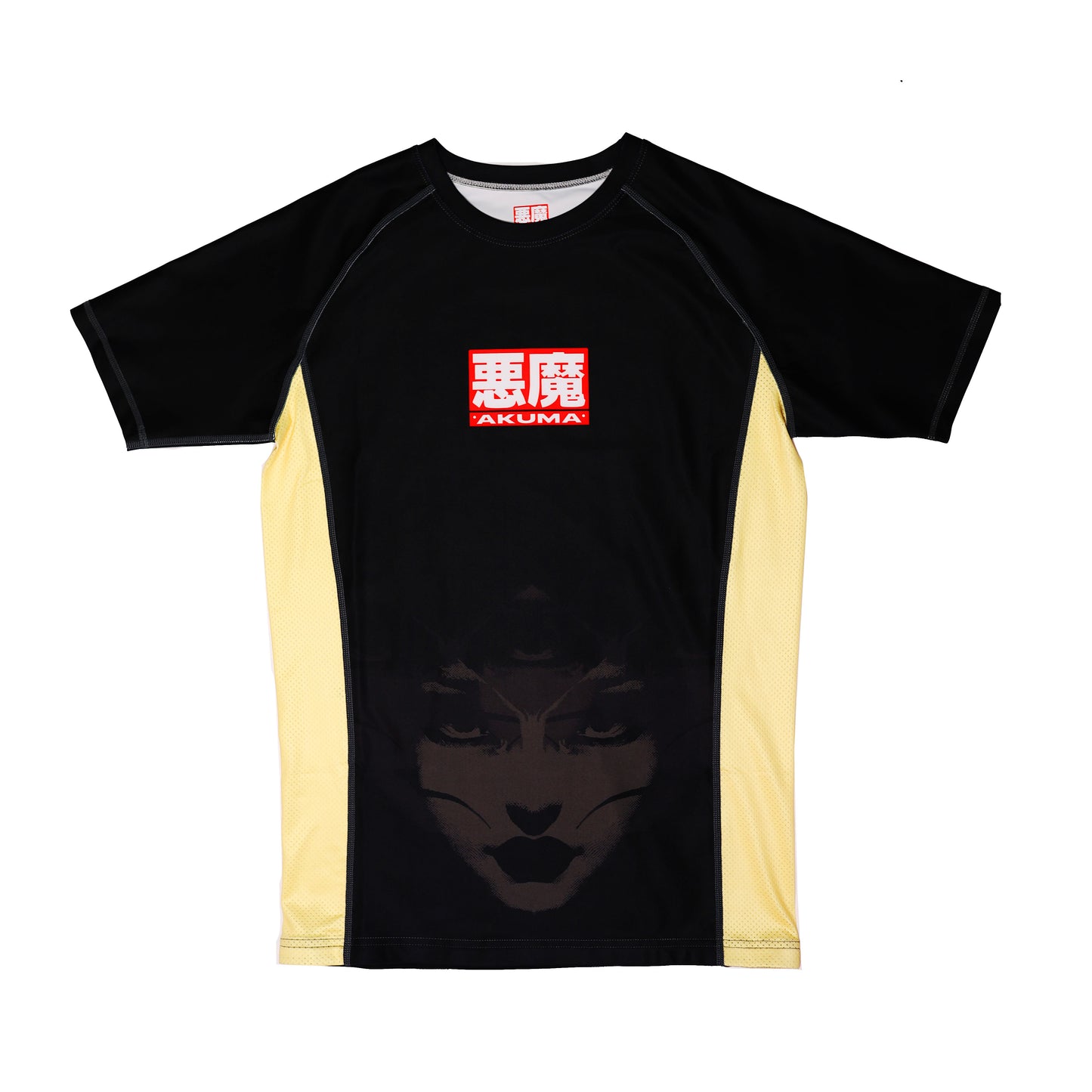 Disobey Collection - Short Sleeve Rash Guard - Black and Bone