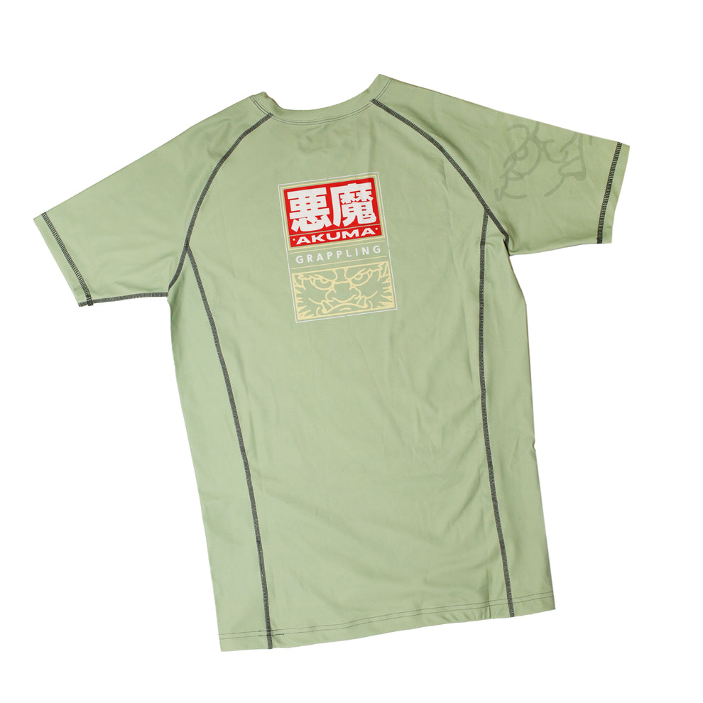 Oni Collection - Short Sleeve Rash Guard - Green – Akuma Fightwear