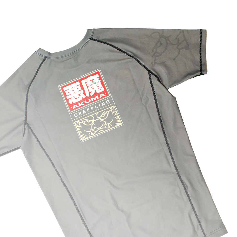 Oni Collection - Short Sleeve Rash Guard - Grey – Akuma Fightwear