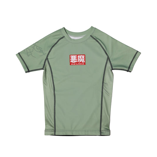 Oni Collection - Short Sleeve Kid's Rash Guard – Green