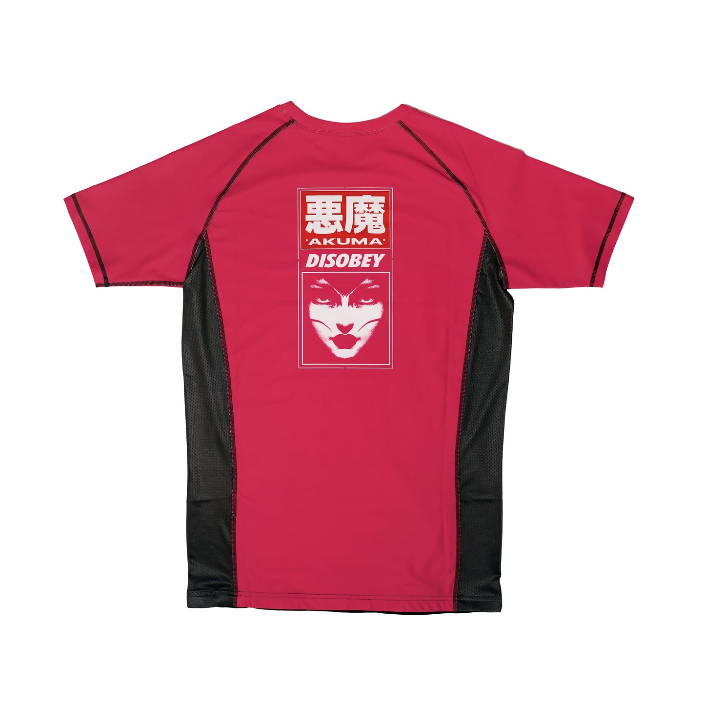 Disobey Collection - Short Sleeve Rash Guard - Pink and Grey