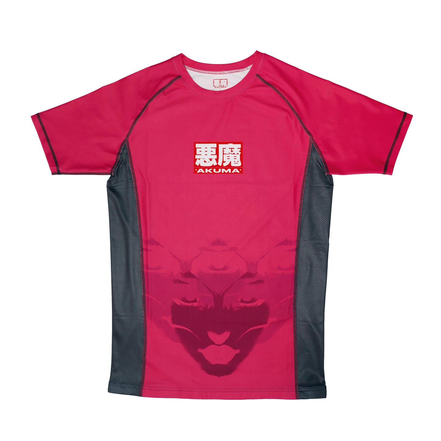 Disobey Collection - Short Sleeve Rash Guard - Pink and Grey