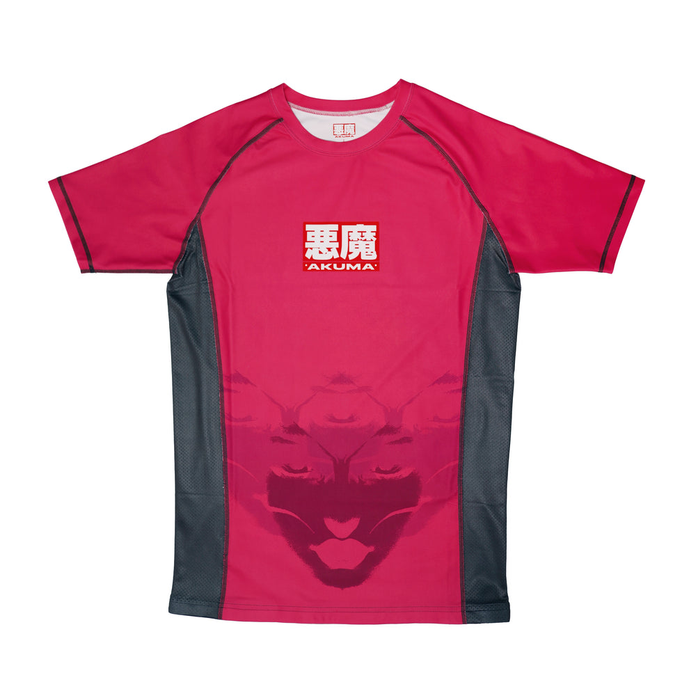 Disobey Collection - Short Sleeve Rash Guard - Pink and Grey – Akuma ...