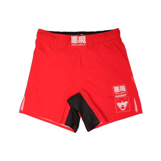 Disobey Collection - Grappling shorts - Red and Black