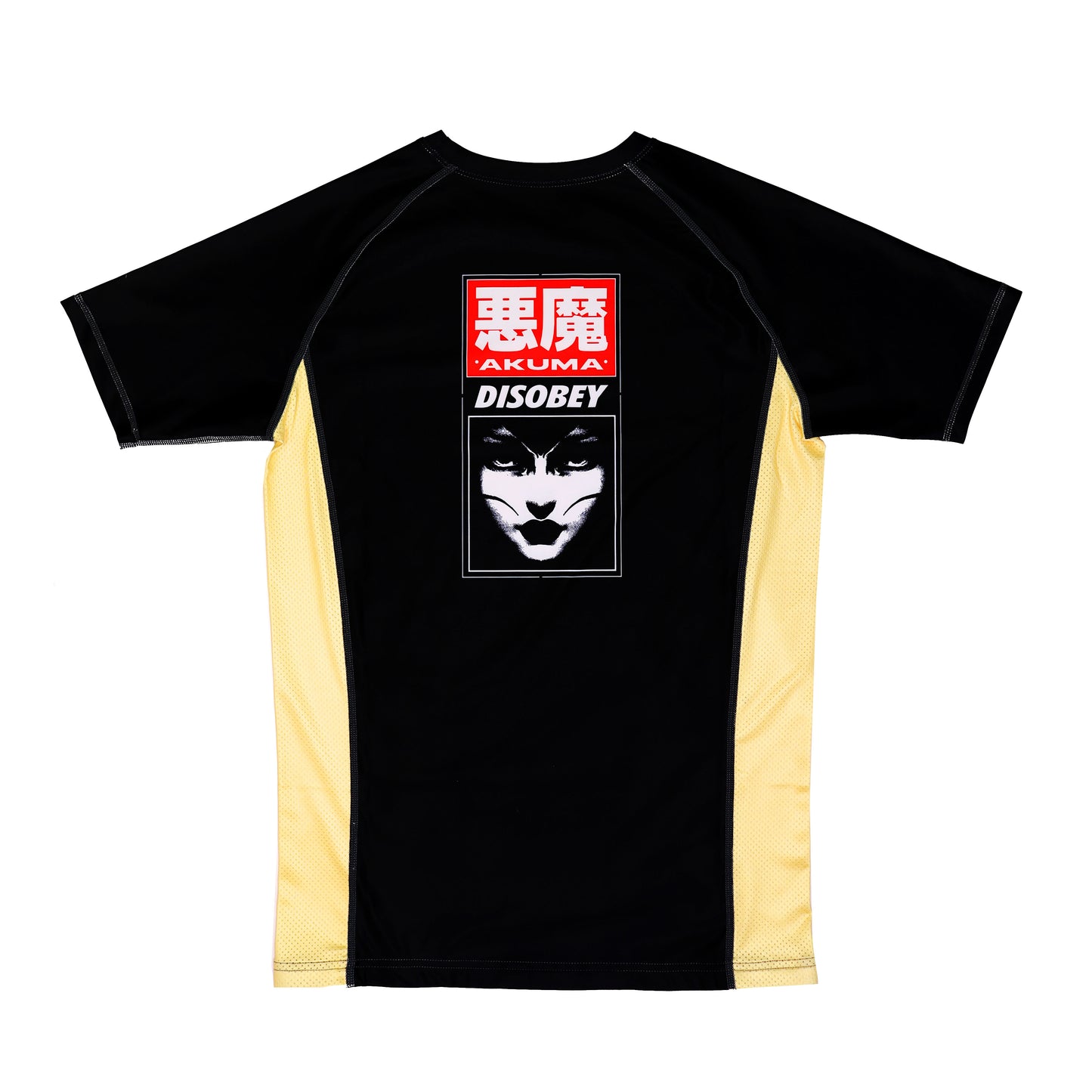 Disobey Collection - Short Sleeve Rash Guard - Black and Bone