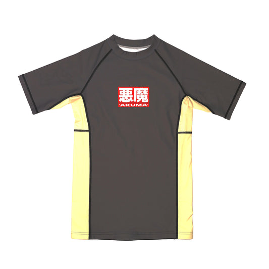 Oni Collection - Short Sleeve Women's Rash Guard – Grey and Bone